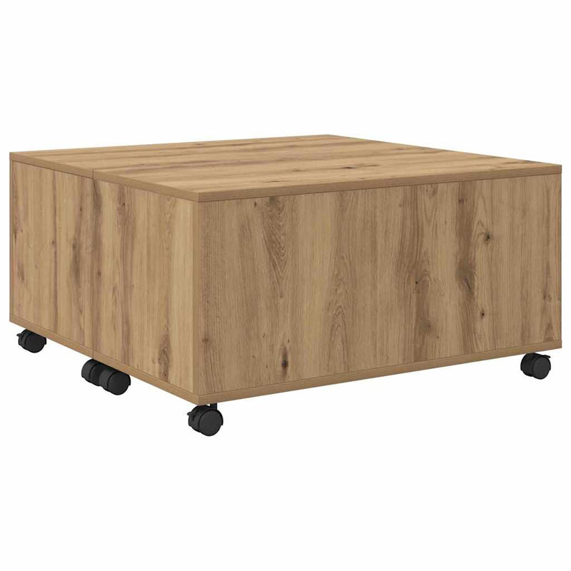 vidaXL Dohányzóasztal kézműves tölgy 75 x 75 x 38 cm Faanyag