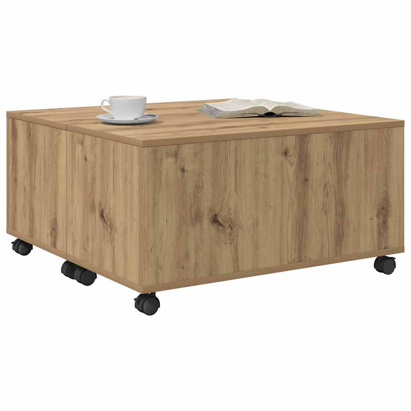 vidaXL Dohányzóasztal kézműves tölgy 75 x 75 x 38 cm Faanyag