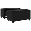 vidaXL Dohányzóasztal fiókkal Fekete tölgy 75 x 75 x 38 cm Faanyag