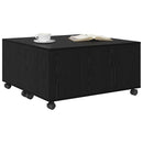 vidaXL Dohányzóasztal fiókkal Fekete tölgy 75 x 75 x 38 cm Faanyag