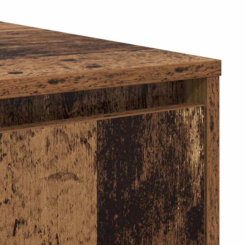 vidaXL Dohányzóasztal with Drawer Öreg fa 80 x 80 x 31 cm Faanyag