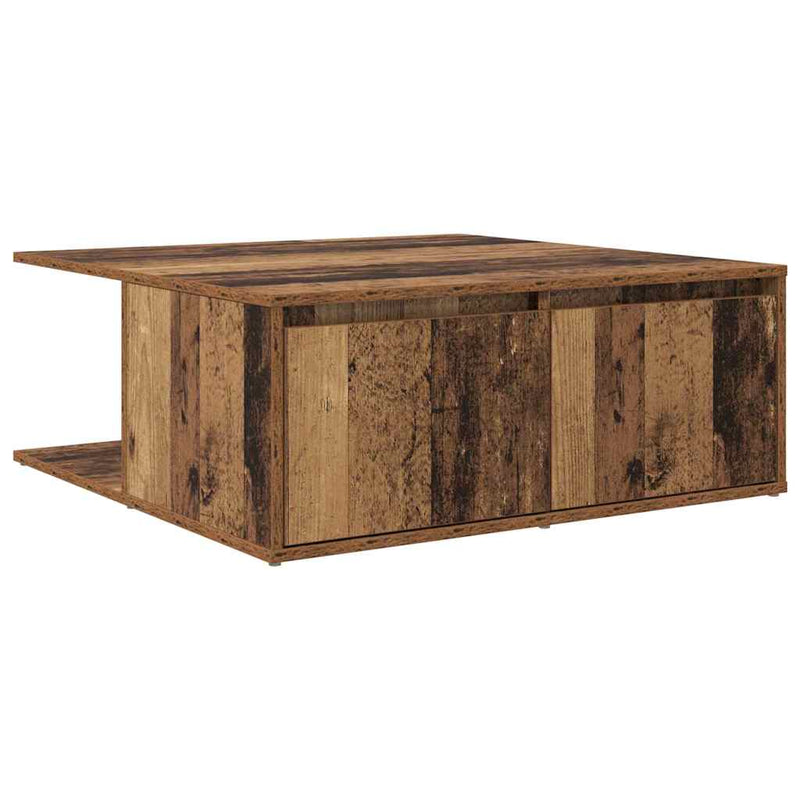 vidaXL Dohányzóasztal with Drawer Öreg fa 80 x 80 x 31 cm Faanyag
