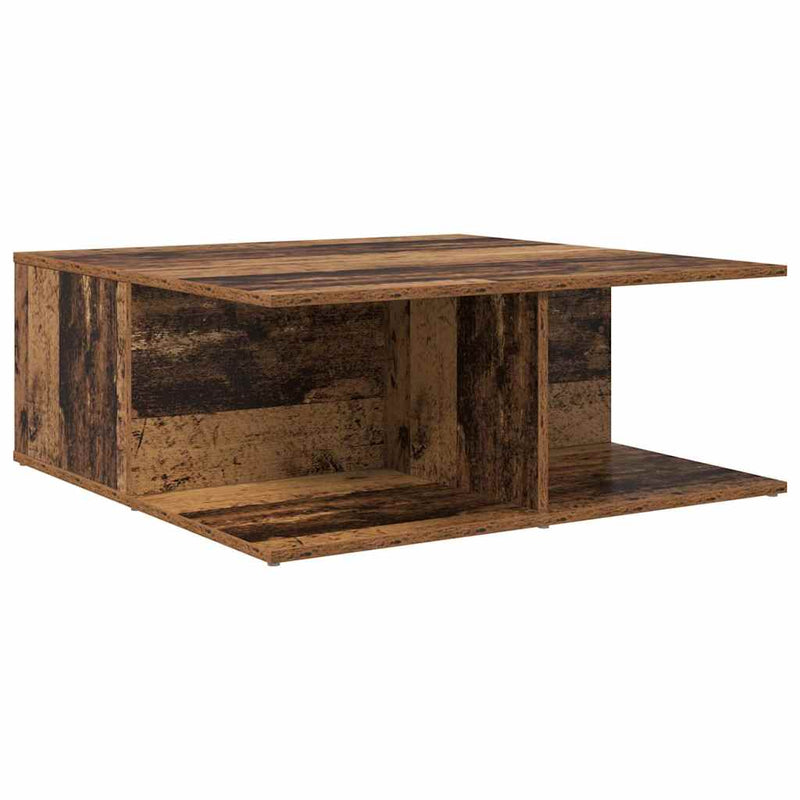 vidaXL Dohányzóasztal with Drawer Öreg fa 80 x 80 x 31 cm Faanyag