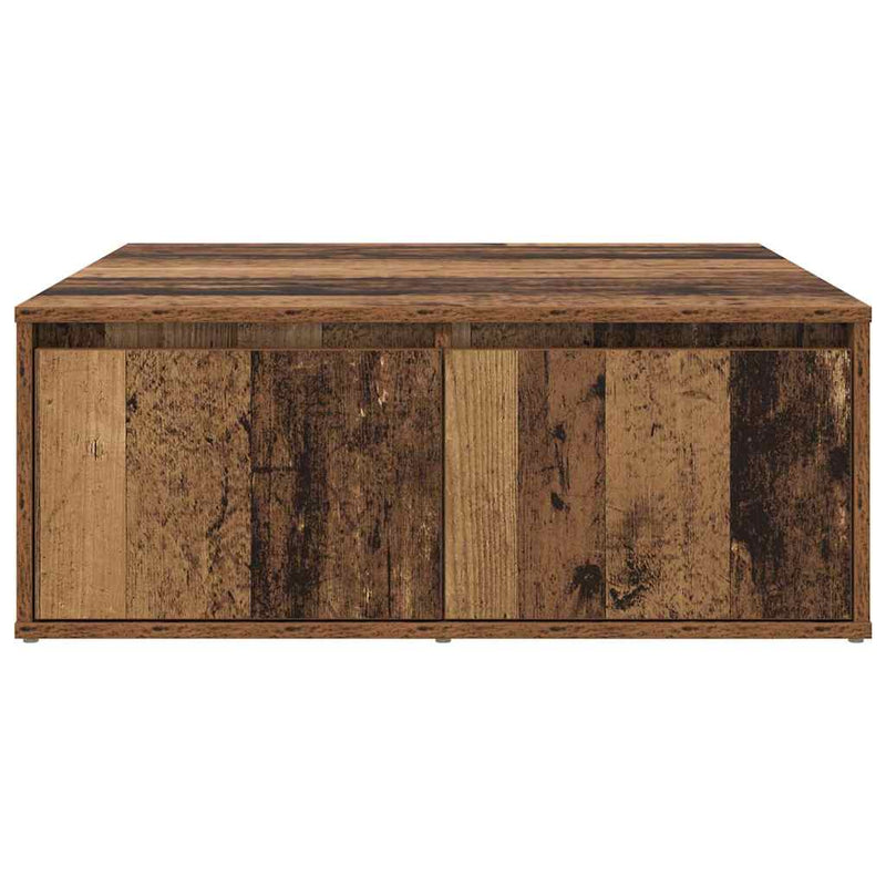 vidaXL Dohányzóasztal with Drawer Öreg fa 80 x 80 x 31 cm Faanyag
