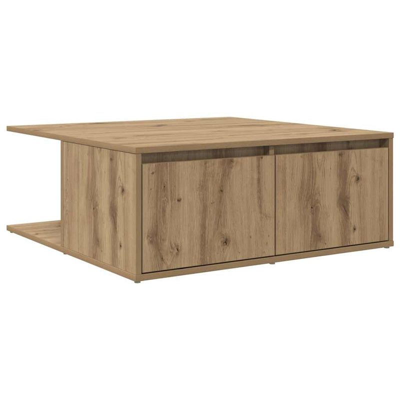 vidaXL Dohányzóasztal kézműves tölgy 80 x 80 x 31 cm Faanyag