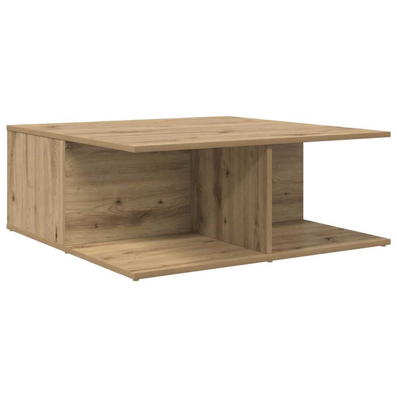 vidaXL Dohányzóasztal kézműves tölgy 80 x 80 x 31 cm Faanyag