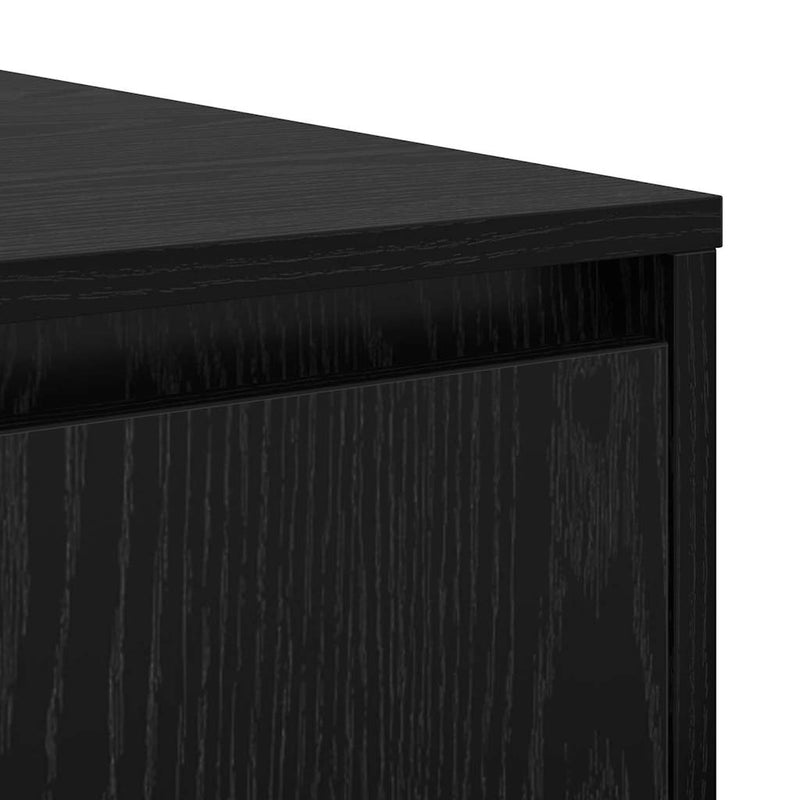 vidaXL Dohányzóasztal with Drawer Musta tammi 80 x 80 x 31 cm Faanyag