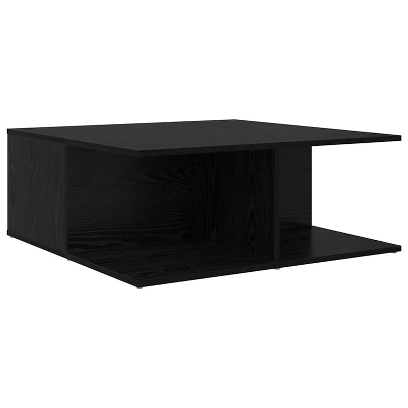 vidaXL Dohányzóasztal with Drawer Musta tammi 80 x 80 x 31 cm Faanyag