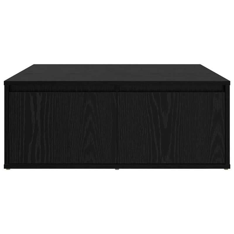 vidaXL Dohányzóasztal with Drawer Musta tammi 80 x 80 x 31 cm Faanyag