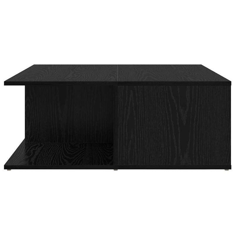 vidaXL Dohányzóasztal with Drawer Musta tammi 80 x 80 x 31 cm Faanyag