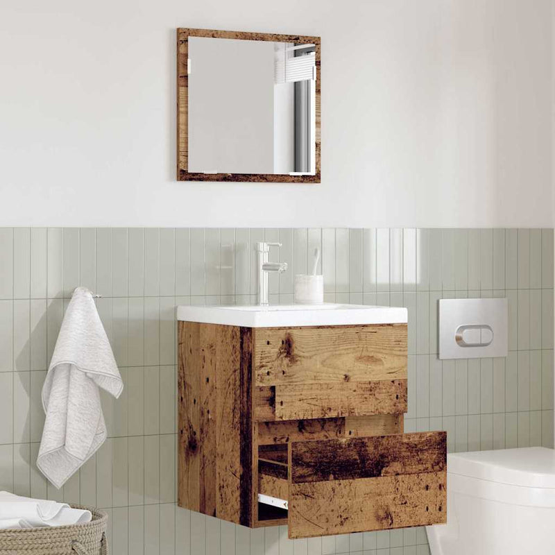 vidaXL Fürdőszoba Szekrény fiókkal Öreg fa 41 x 38.5 x 45 cm Faanyag