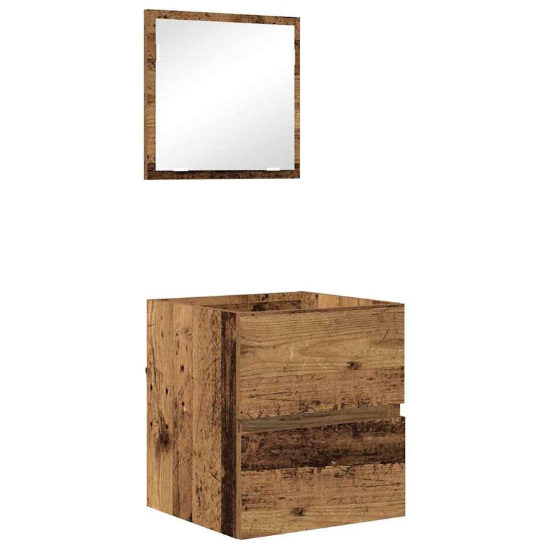 vidaXL Fürdőszoba Szekrény fiókkal Öreg fa 41 x 38.5 x 45 cm Faanyag