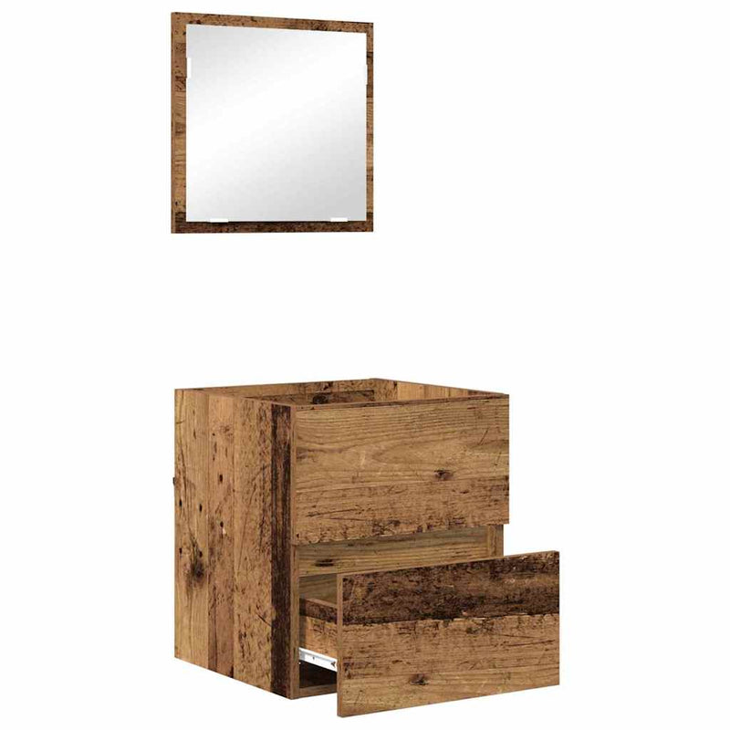 vidaXL Fürdőszoba Szekrény fiókkal Öreg fa 41 x 38.5 x 45 cm Faanyag