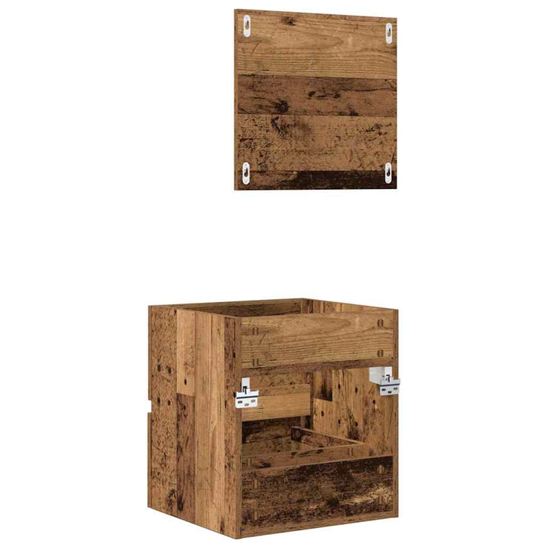 vidaXL Fürdőszoba Szekrény fiókkal Öreg fa 41 x 38.5 x 45 cm Faanyag