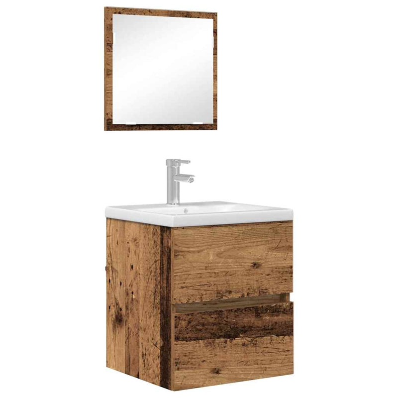 vidaXL Fürdőszoba Szekrény fiókkal Öreg fa 41 x 38.5 x 45 cm Faanyag