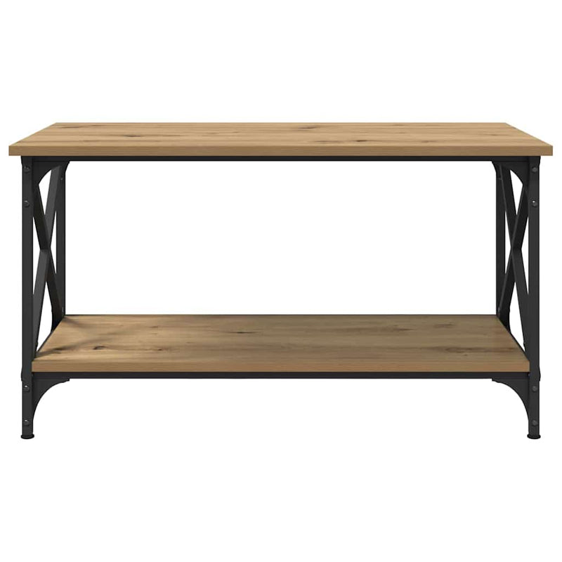 vidaXL Dohányzóasztal kézműves tölgy 80 x 45 x 45.5 cm Faanyag