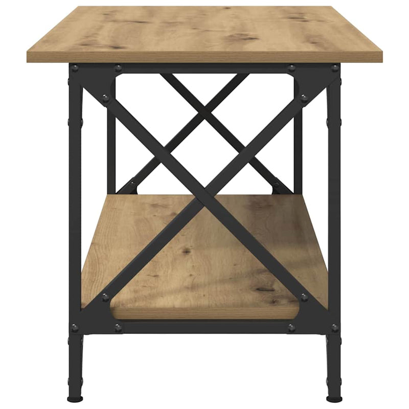 vidaXL Dohányzóasztal kézműves tölgy 80 x 45 x 45.5 cm Faanyag