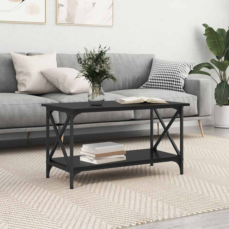 vidaXL Dohányzóasztal Musta tammi 80 x 45 x 45.5 cm Faanyag