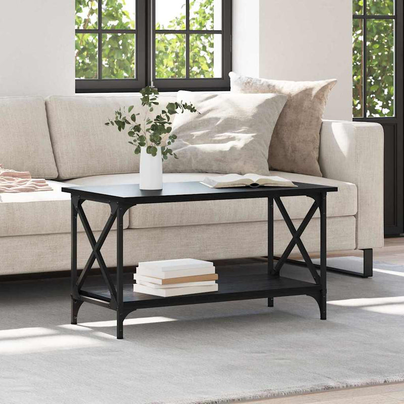vidaXL Dohányzóasztal Musta tammi 80 x 45 x 45.5 cm Faanyag