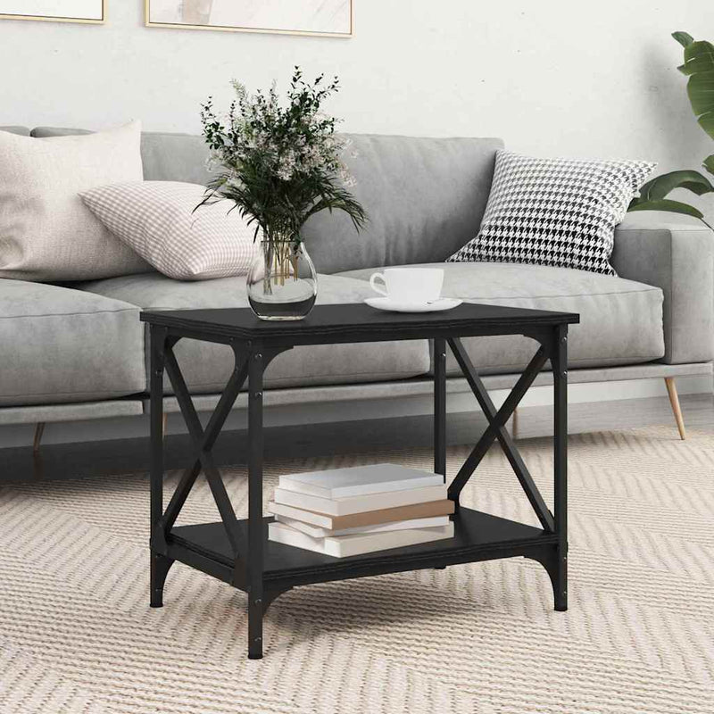 vidaXL Oldal asztal Musta tammi 55 x 38 x 45 cm Faanyag