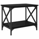vidaXL Oldal asztal Fekete tölgy 55 x 38 x 45 cm Faanyag
