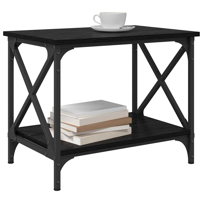 vidaXL Oldal asztal Musta tammi 55 x 38 x 45 cm Faanyag