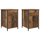vidaXL Éjjeliszekrény fiókkal 2 pcs Öreg fa 40 x 42 x 60 cm Faanyag