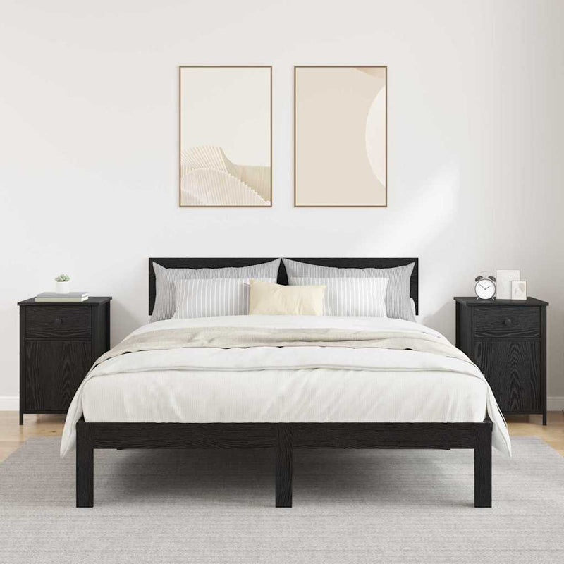 vidaXL Éjjeliszekrény 2 pcs Fekete tölgy 40 x 42 x 60 cm Faanyag