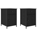 vidaXL Éjjeliszekrény 2 pcs Fekete tölgy 40 x 42 x 60 cm Faanyag