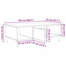 vidaXL Dohányzóasztal Fehér 102 x 55 x 35 cm
