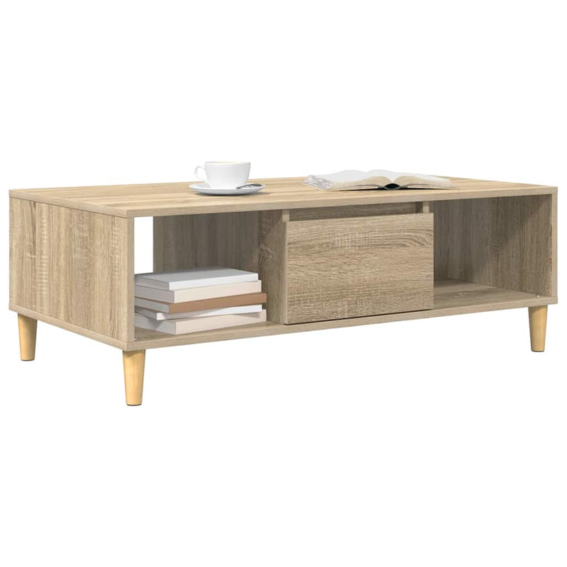 vidaXL Dohányzóasztal sonoma tölgy 103,5 x 60 x 35 cm Faanyag