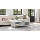 vidaXL Dohányzóasztal Beton Szürke 102 x 55 x 35 cm Faanyag