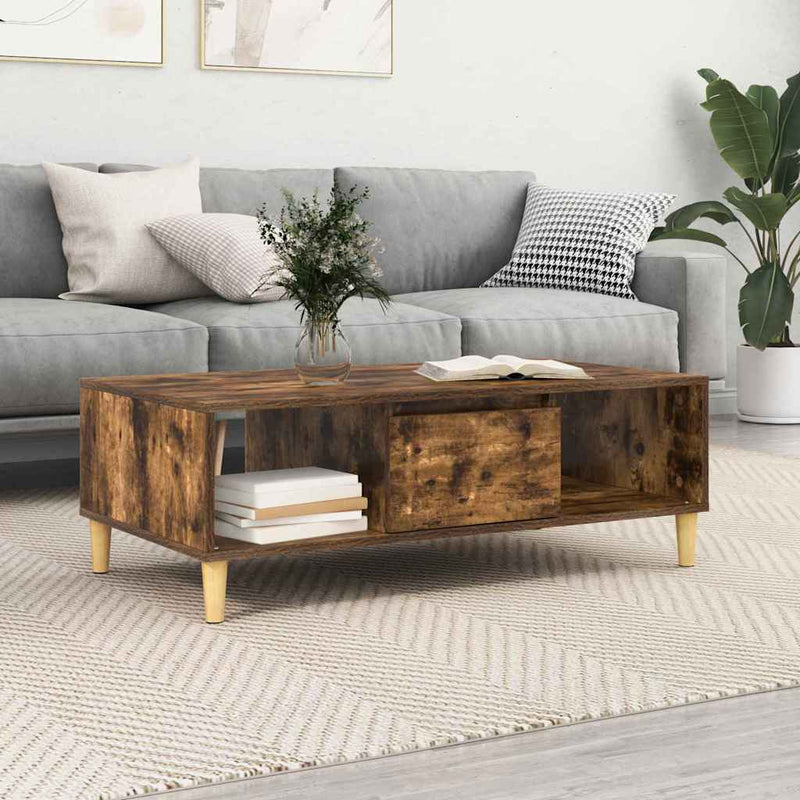 vidaXL Dohányzóasztal Füstölt tölgy 103,5 x 60 x 35 cm Faanyag