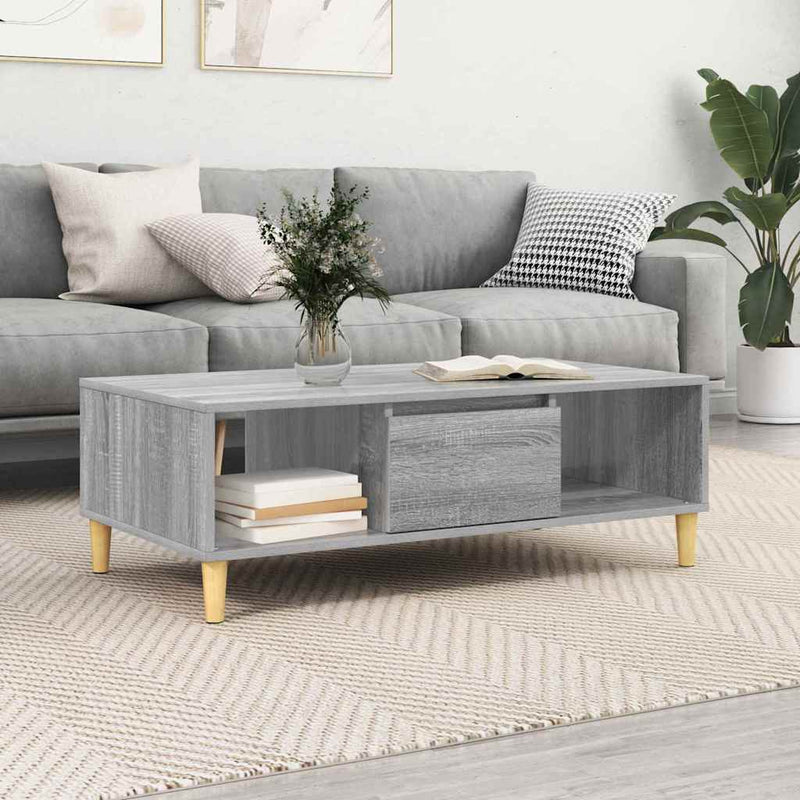 vidaXL Dohányzóasztal Szürke sonoma 103,5 x 60 x 35 cm Faanyag