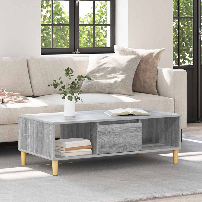 vidaXL Dohányzóasztal Szürke sonoma 103,5 x 60 x 35 cm Faanyag