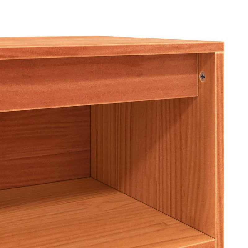 vidaXL Széf Falra szerelhető Viaszbarna 70 x 34 x 80 cm Tömör fenyőfa