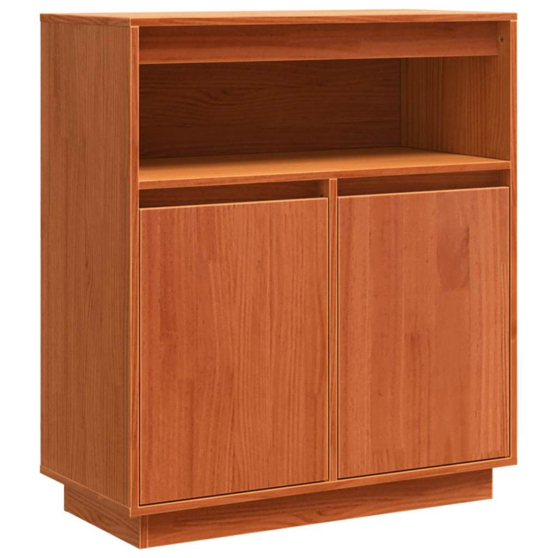 vidaXL Széf Falra szerelhető Viaszbarna 70 x 34 x 80 cm Tömör fenyőfa