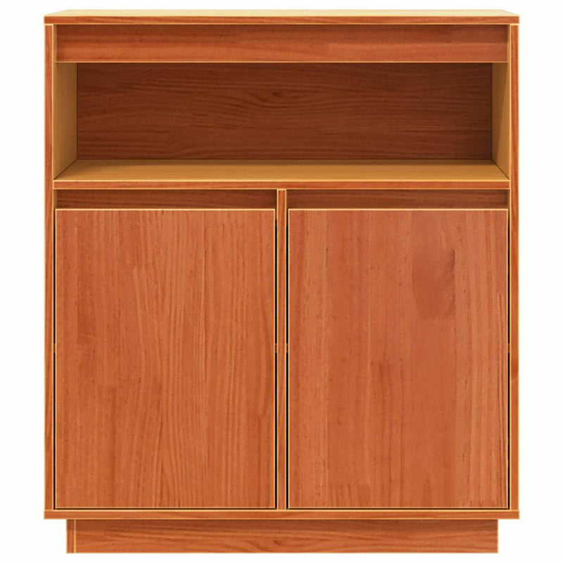 vidaXL Széf Falra szerelhető Viaszbarna 70 x 34 x 80 cm Tömör fenyőfa