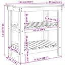 vidaXL Munkapad polcokkal tárolóval 78,5 x 50 x 80 cm Tömör Fenyőfa