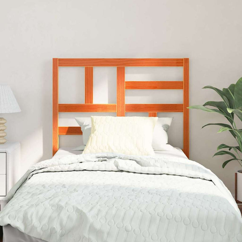 vidaXL Ágyszerkezet Fejtámla fejtámlával Viaszbarna 105.5 x 4 x 104 cm