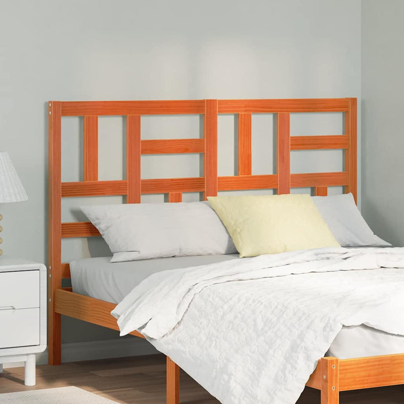 vidaXL Ágyszerkezet Fejtámla fejtámlával Viaszbarna 145.5 x 4 x 104 cm
