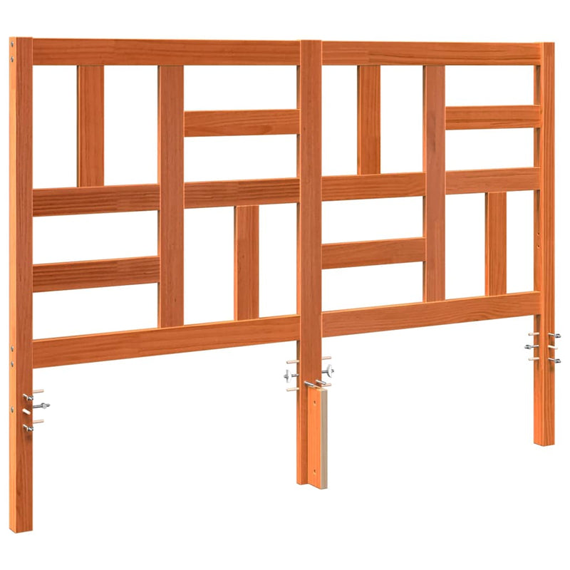 vidaXL Ágyszerkezet Fejtámla fejtámlával Viaszbarna 145.5 x 4 x 104 cm