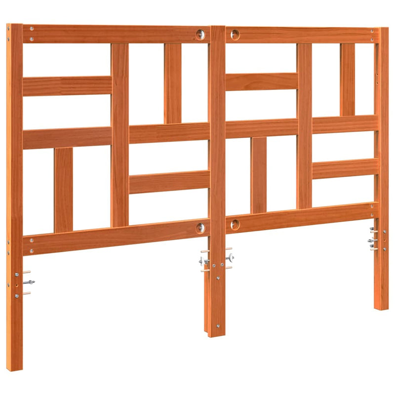 vidaXL Ágyszerkezet Fejtámla fejtámlával Viaszbarna 145.5 x 4 x 104 cm