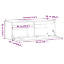 vidaXL Fali Szekrény Faggyú barna 100 x 30 x 35 cm Tömör fenyőfa