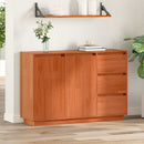 vidaXL Széf fiókkal Barna Tölgy 111 x 34 x 75 cm Tömör fenyőfa