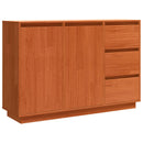 vidaXL Széf fiókkal Barna Tölgy 111 x 34 x 75 cm Tömör fenyőfa