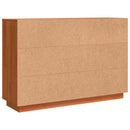 vidaXL Széf fiókkal Barna Tölgy 111 x 34 x 75 cm Tömör fenyőfa