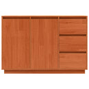 vidaXL Széf fiókkal Barna Tölgy 111 x 34 x 75 cm Tömör fenyőfa