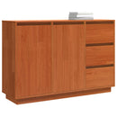 vidaXL Széf fiókkal Barna Tölgy 111 x 34 x 75 cm Tömör fenyőfa