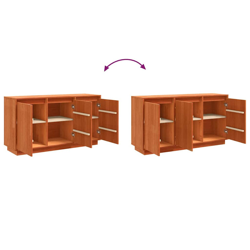 vidaXL Széf Barna 111 x 34 x 60 cm Tömör fenyőfa